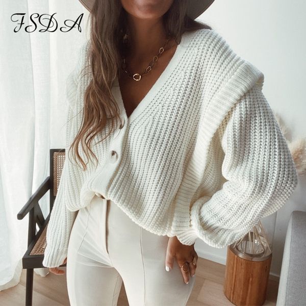 fsda v neck white women cardigan autumn winter long sleeve loose button oversized casual jumper knitted female sweaters y200915, White;black
fsda v neck white women cardigan autumn winter long sleeve loose button oversized casual jumper knitted female sweaters y200915, White;black