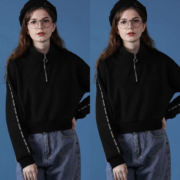 waist short sweater standing collar with plush thickening and loose small black women's ins fashionvip1q
waist short sweater standing collar with plush thickening and loose small black women's ins fashionvip1q