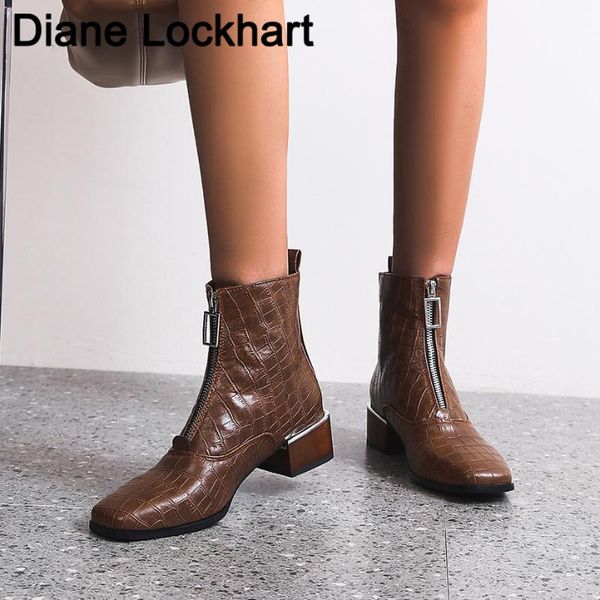 boots ankle embossing leather for women autumn flat british style woman front zipper short female, Black
boots ankle embossing leather for women autumn flat british style woman front zipper short female, Black