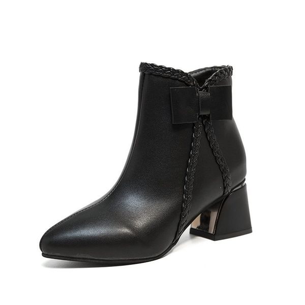2021 the new leather pointed toe to women fashion bow square heel woman warmer winter boots mujer 2gi9, Black
2021 the new leather pointed toe to women fashion bow square heel woman warmer winter boots mujer 2gi9, Black