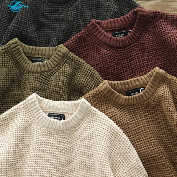 men's sweaters winter fashion solid color coarse wool stitching japanese sweater men 800g heavyweight thick casual loose pullove, White;black
men's sweaters winter fashion solid color coarse wool stitching japanese sweater men 800g heavyweight thick casual loose pullove, White;black