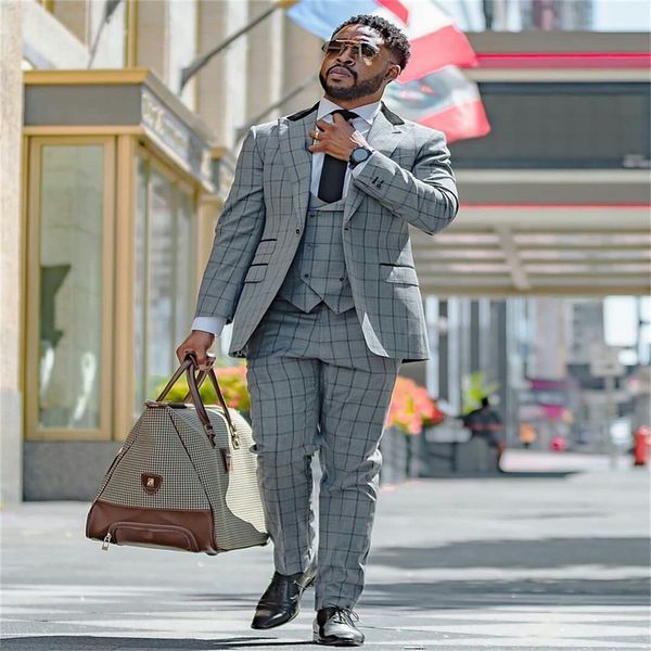 3 piece grey men suits fashion plaid formal customized fit formal lapel fashion party suits wedding tuxedos coat+pant, Black;gray
3 piece grey men suits fashion plaid formal customized fit formal lapel fashion party suits wedding tuxedos coat+pant, Black;gray