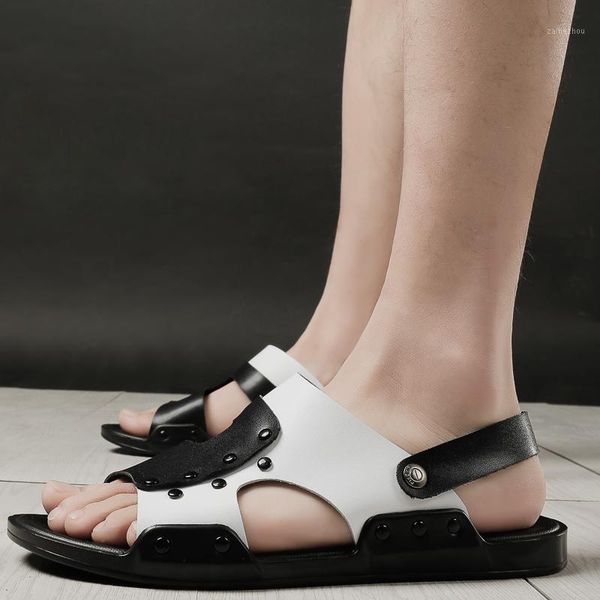 men sandals quality genuine leather sandals men summer outdoor casual breathable slippers shoes outdoor male beach shoes1, Black
men sandals quality genuine leather sandals men summer outdoor casual breathable slippers shoes outdoor male beach shoes1, Black