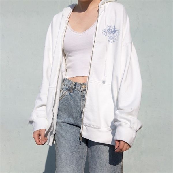 vintage white angel print hoodie women 2020 autumn white cotton long sleeve zipper female casual chic streetwear hoodied q1217, Black;white
vintage white angel print hoodie women 2020 autumn white cotton long sleeve zipper female casual chic streetwear hoodied q1217, Black;white