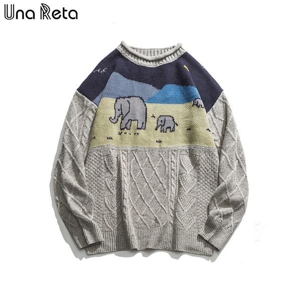 una reta men sweater new autumn winter men clothing embroidery elephant pullover men's sweater pull homme loose sweater men 201026, White;black
una reta men sweater new autumn winter men clothing embroidery elephant pullover men's sweater pull homme loose sweater men 201026, White;black
