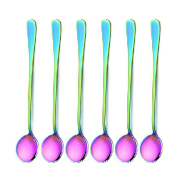 6pcs/lot stainless steel long-handled spoon rainbow dessert ice cream coffee spoon stirring teaspoons coffee flatware set
6pcs/lot stainless steel long-handled spoon rainbow dessert ice cream coffee spoon stirring teaspoons coffee flatware set