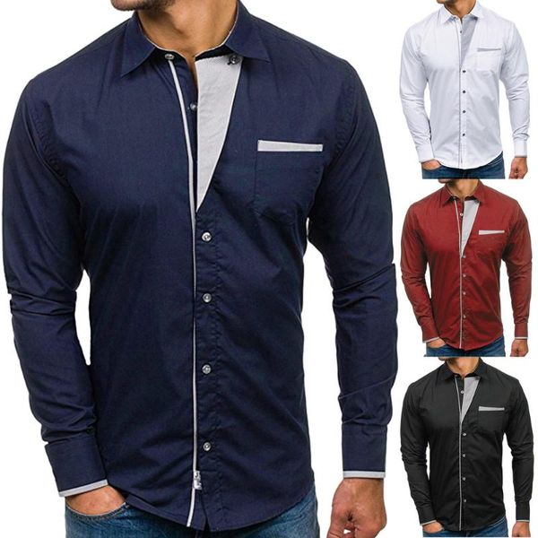 men's casual shirts blouse autumn formal slim fit solid long sleeve dress shirt top, White;black
men's casual shirts blouse autumn formal slim fit solid long sleeve dress shirt top, White;black