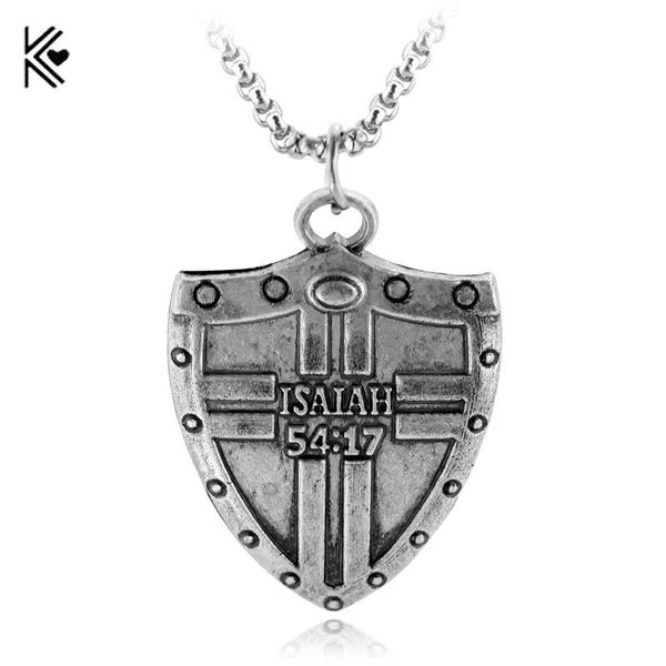 pendant necklaces isaiah 54:17 shield metal necklace male hip-hop collar cool link chain jewelry punk rock motorcycle for man gift, Silver
pendant necklaces isaiah 54:17 shield metal necklace male hip-hop collar cool link chain jewelry punk rock motorcycle for man gift, Silver