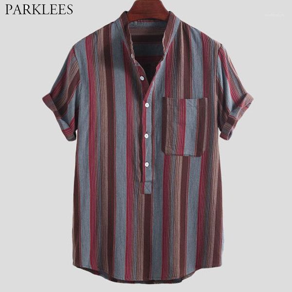 men's casual shirts retro striped men shirt stand collar causal comfortable mens short sleeve with pocket hit color vintage summer shir, White;black
men's casual shirts retro striped men shirt stand collar causal comfortable mens short sleeve with pocket hit color vintage summer shir, White;black