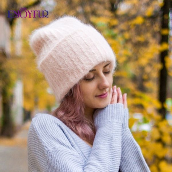 enjoyfur winter rabbit fur hair hats for women double lining warm female beanies fashion youth ladies cap wide cuff chic style t200715, Blue;gray
enjoyfur winter rabbit fur hair hats for women double lining warm female beanies fashion youth ladies cap wide cuff chic style t200715, Blue;gray