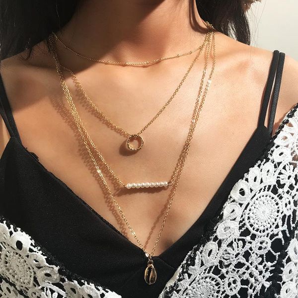 pendant necklaces gold color multilayer chain metal seashell choker for women 2021 trendy statement necklace bijoux mujer kolye, Silver
pendant necklaces gold color multilayer chain metal seashell choker for women 2021 trendy statement necklace bijoux mujer kolye, Silver