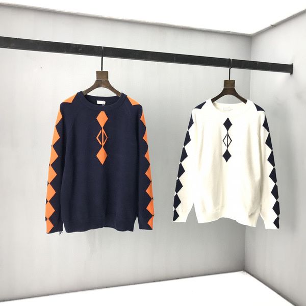 autumn winter europe france paris fashion long sleeve warm diamond logo rhomb sweater men women casual elegant wool jumper, White;black
autumn winter europe france paris fashion long sleeve warm diamond logo rhomb sweater men women casual elegant wool jumper, White;black