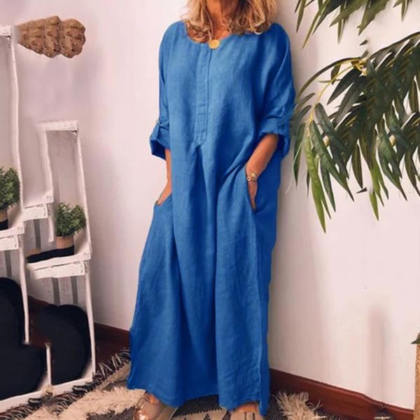 dress women casual long sleeve solid o-neck dresses summer cotton loose maxi dress with pockets vestidos robe femme d717, Black;gray
dress women casual long sleeve solid o-neck dresses summer cotton loose maxi dress with pockets vestidos robe femme d717, Black;gray