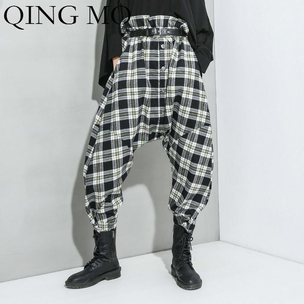 women's pants & capris qing mo white red women plaid 2021 fashion spring cross female personality trousers zqy31781, Black;white
women's pants & capris qing mo white red women plaid 2021 fashion spring cross female personality trousers zqy31781, Black;white