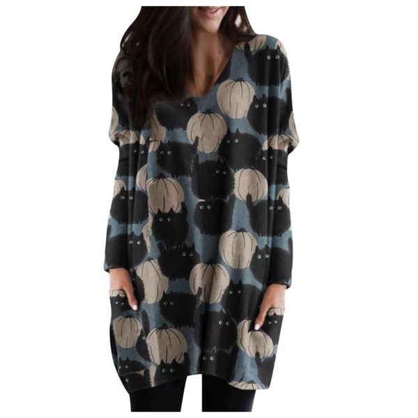 halloween party dress large size korean loose long sleeve v-neck cartoon print dress women casual pockets short dresses vestidos, Black;gray
halloween party dress large size korean loose long sleeve v-neck cartoon print dress women casual pockets short dresses vestidos, Black;gray