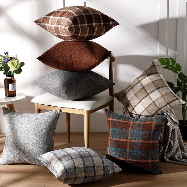 pillow case brown grid home fall decorative pillows cases soft material christmas 
pillow case brown grid home fall decorative pillows cases soft material christmas