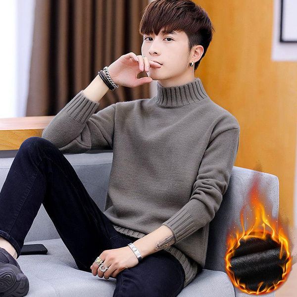sweater men plus velvet thickened semi-high collar knitwear solid color youth warm bottoming shirt men's tide, White;black
sweater men plus velvet thickened semi-high collar knitwear solid color youth warm bottoming shirt men's tide, White;black