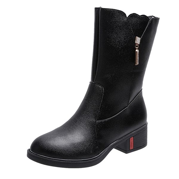2021 the new fashion crystal zipper square heels women's black leather mid-calf boots woman platform shoes dwaterproof water a4zd
2021 the new fashion crystal zipper square heels women's black leather mid-calf boots woman platform shoes dwaterproof water a4zd