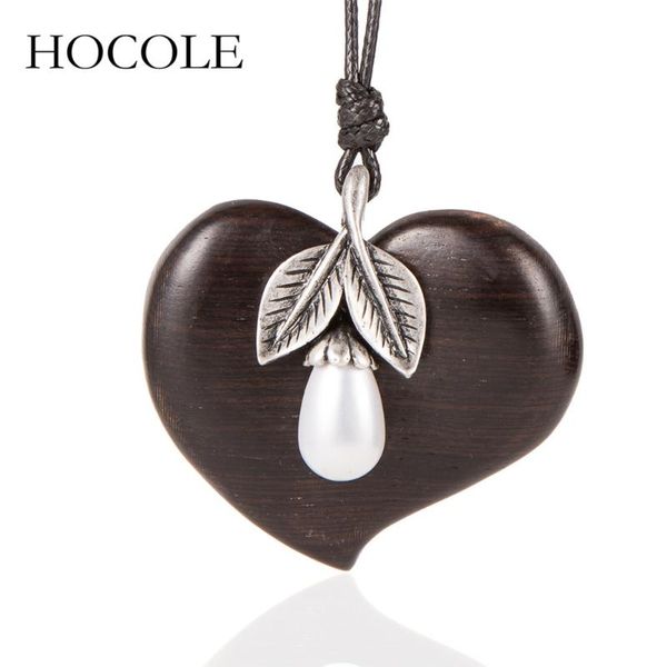 pendant necklaces hocole handmade love heart wood necklace with simulated pearl leather rope long women jewelry mother's day gift, Silver
pendant necklaces hocole handmade love heart wood necklace with simulated pearl leather rope long women jewelry mother's day gift, Silver