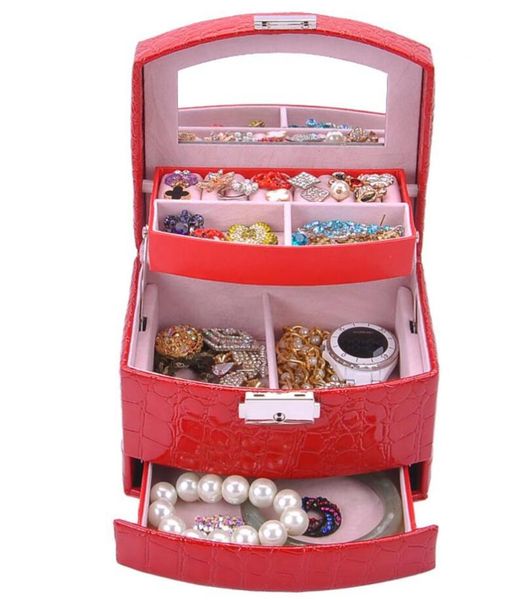 fashion european crocodile pattern three-tier jewelry box multideck storage leather jewelry storage box with lock jewel casket, Pink;blue
fashion european crocodile pattern three-tier jewelry box multideck storage leather jewelry storage box with lock jewel casket, Pink;blue