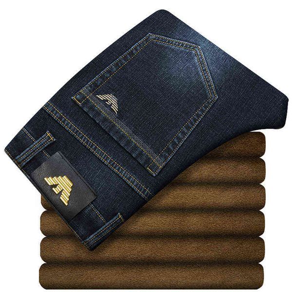 and autumn winter men's plush jeans busin fashion slim straight pants thickened elastic casual men, Blue
and autumn winter men's plush jeans busin fashion slim straight pants thickened elastic casual men, Blue