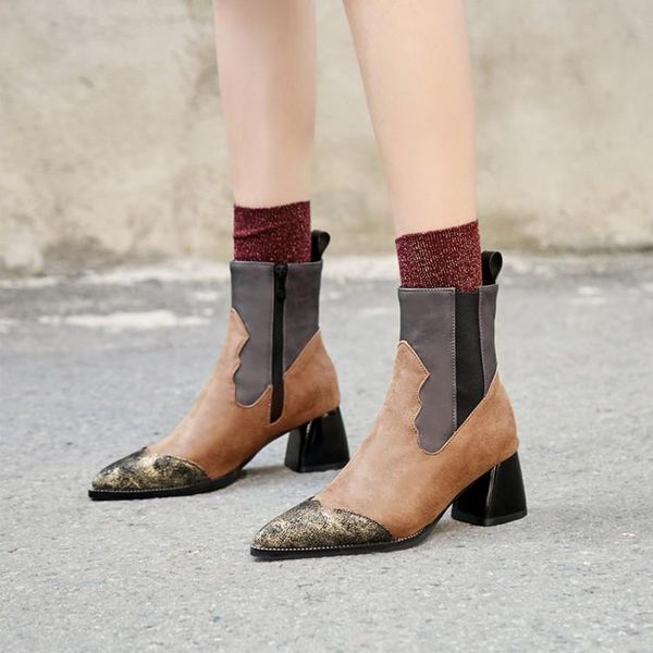 boots pxelena motorcycle women pointed toe square block high heels ankle lady shoes side zipper vintage 34-43, Black
boots pxelena motorcycle women pointed toe square block high heels ankle lady shoes side zipper vintage 34-43, Black