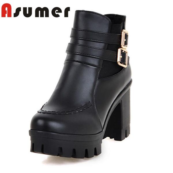 boots asumer arrive 2021 double buckle for women solid daily high heels platform slip on adult, Black
boots asumer arrive 2021 double buckle for women solid daily high heels platform slip on adult, Black