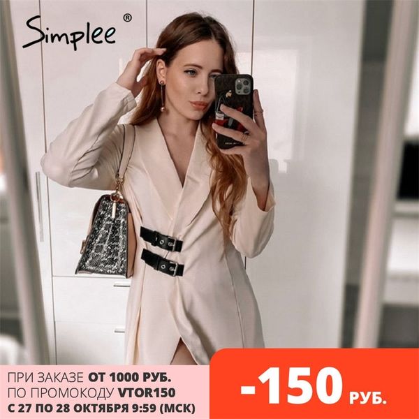 simplee v-neck women casual blazer dress autumn winter long sleeve solid white elegant party office female dress 201028, Black;gray
simplee v-neck women casual blazer dress autumn winter long sleeve solid white elegant party office female dress 201028, Black;gray