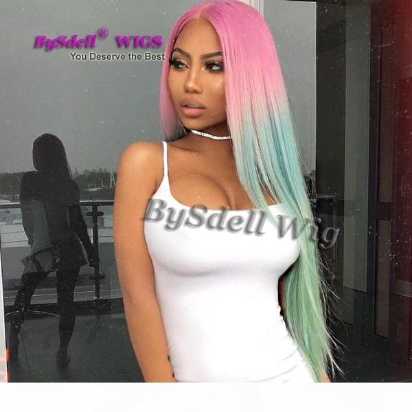 premium natural matt fiber hair wig pelucas two tone pink ombre blue color hair lace front wig long straight colorful rainbow hair wigs, Black
premium natural matt fiber hair wig pelucas two tone pink ombre blue color hair lace front wig long straight colorful rainbow hair wigs, Black