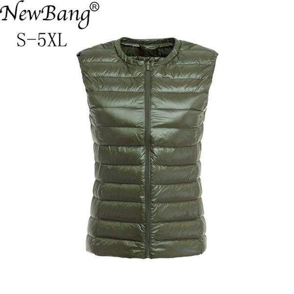 newbang waistcoat women's warm vests ultra light down vest women portable sleeveless without collar winter warm liner outwear 201214, Black;white
newbang waistcoat women's warm vests ultra light down vest women portable sleeveless without collar winter warm liner outwear 201214, Black;white