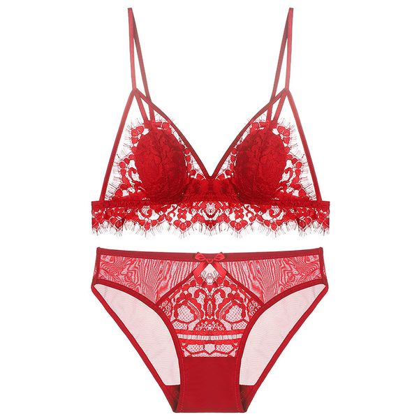 eyelash lace ultra thin french bra without stones triangle set underwear women lingerie 2020 summer new black red c1211, Black;white
eyelash lace ultra thin french bra without stones triangle set underwear women lingerie 2020 summer new black red c1211, Black;white