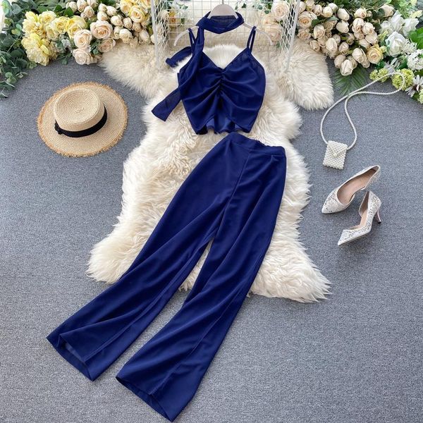 singrain women summer solid two pieces set off shoulder ruched short strap +high waist loose long wide leg pants suits, Gray
singrain women summer solid two pieces set off shoulder ruched short strap +high waist loose long wide leg pants suits, Gray