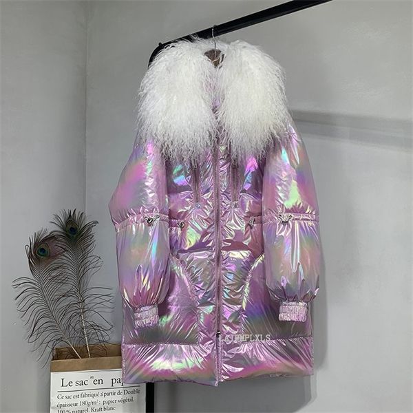 large real wool fur 2020 new winter glossy warm female white duck down jacket medium long parkas loose women coat c1204, Black
large real wool fur 2020 new winter glossy warm female white duck down jacket medium long parkas loose women coat c1204, Black