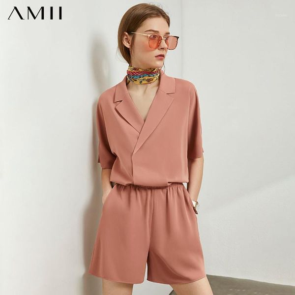 amii minimalism spring summer causal 2pcs set solid lapel loose women blouse elastic waist short female suit 120202061, Gray
amii minimalism spring summer causal 2pcs set solid lapel loose women blouse elastic waist short female suit 120202061, Gray