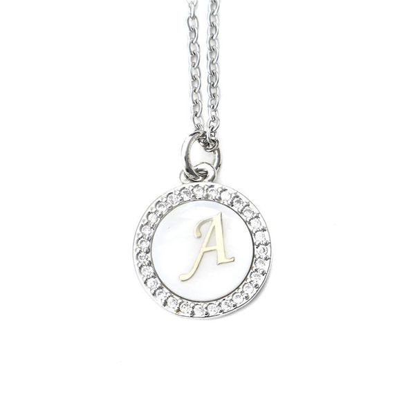 pendant necklaces stainless steel chain necklace shell cubic zirconia round initial alphabet message a-z women jewelry 45cm long, 1 pc, Silver
pendant necklaces stainless steel chain necklace shell cubic zirconia round initial alphabet message a-z women jewelry 45cm long, 1 pc, Silver