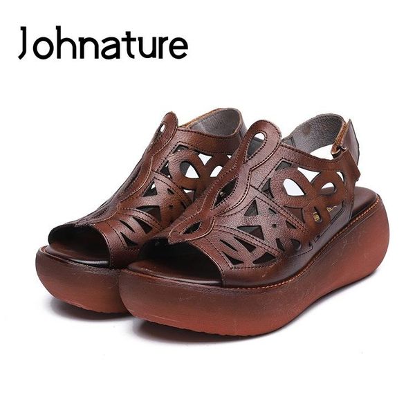 johnature genuine leather casual hook & loop basic flat with solid retro shallow hollow summer platform sandals women shoes, Black
johnature genuine leather casual hook & loop basic flat with solid retro shallow hollow summer platform sandals women shoes, Black