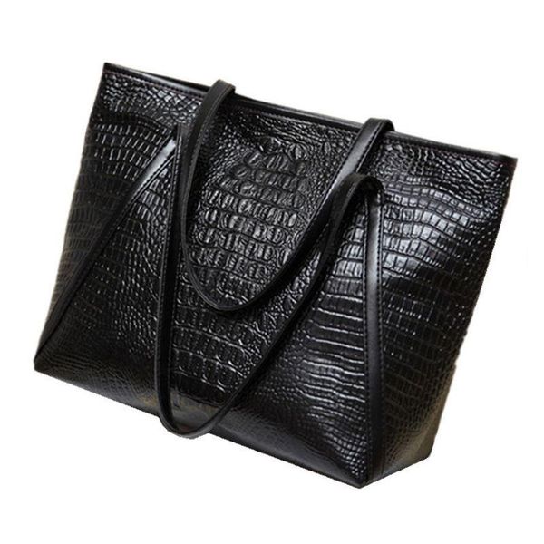 new fashion casual glossy alligator totes large capacity ladies simple shopping handbag pu leather shoulder bags(black
new fashion casual glossy alligator totes large capacity ladies simple shopping handbag pu leather shoulder bags(black