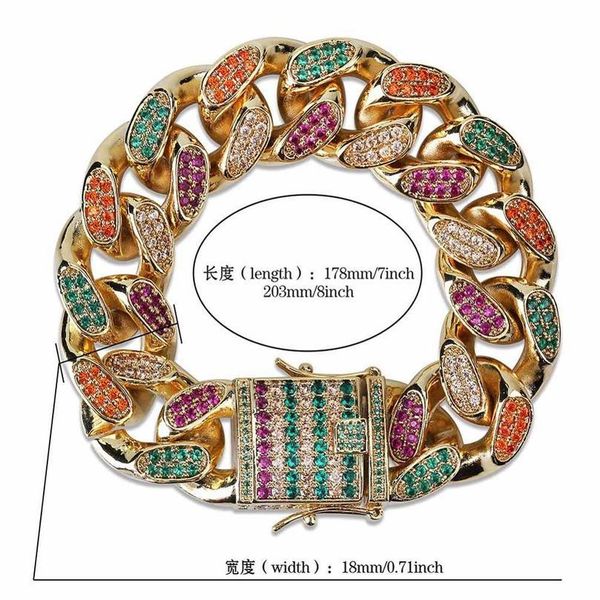 custom hip hop micro pave zircon color zircon bracelet miami cuba chain ice out men's personality rainbow bracelet wmthbu, Black
custom hip hop micro pave zircon color zircon bracelet miami cuba chain ice out men's personality rainbow bracelet wmthbu, Black