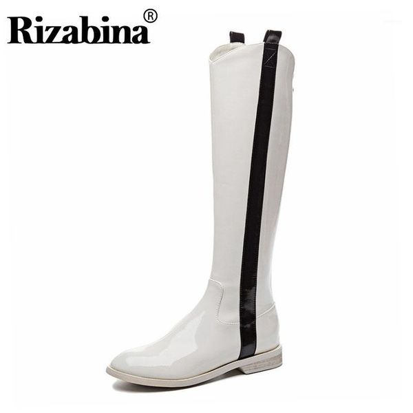 rizabina patent leather women knee high boots zipper round toe long boots winter warm women footwear size 34-421, Black
rizabina patent leather women knee high boots zipper round toe long boots winter warm women footwear size 34-421, Black