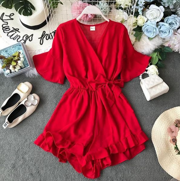women's jumpsuits & rompers 2021 sweet ruffled women playsuits elastic high waist bow female jumpsuit romper butterfly sleeve short ove, Black;white
women's jumpsuits & rompers 2021 sweet ruffled women playsuits elastic high waist bow female jumpsuit romper butterfly sleeve short ove, Black;white