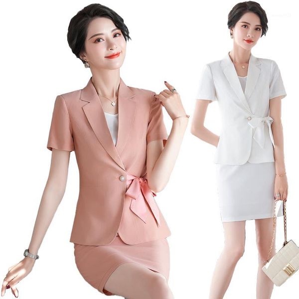 work dresses 2021 summer formal elegant skirt suits women business jacket office lady female short sleeve blazer+skirt 2 pieces set1, White;black
work dresses 2021 summer formal elegant skirt suits women business jacket office lady female short sleeve blazer+skirt 2 pieces set1, White;black