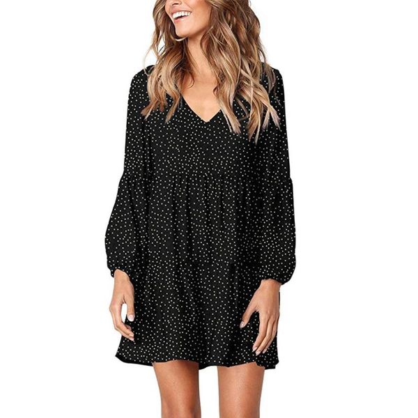 casual dresses women dot v-neckline knee-length dress short sleeve ruffle loose swing female straight streetwear, Black;gray
casual dresses women dot v-neckline knee-length dress short sleeve ruffle loose swing female straight streetwear, Black;gray