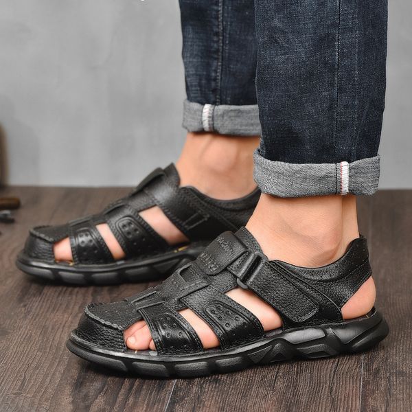 luxury sandals designer 2020 classic mens sandals summer genuine leather sandals men outdoor casual lightweight sandal fashion m, Black
luxury sandals designer 2020 classic mens sandals summer genuine leather sandals men outdoor casual lightweight sandal fashion m, Black