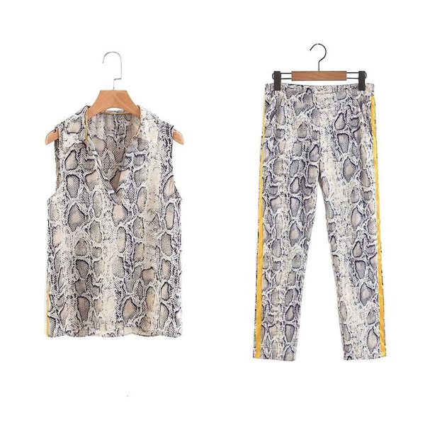 2019 summer fashion 2-piece sets sleeveless snake print tanks and pants female casual two piece sets suits clothes, Gray
2019 summer fashion 2-piece sets sleeveless snake print tanks and pants female casual two piece sets suits clothes, Gray