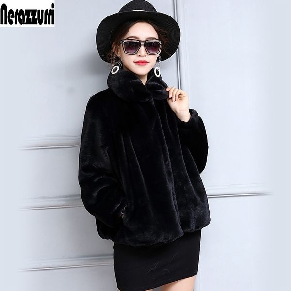 nerazzurri autumn short light faux fur jacket women long sleeve high waist plus size fashion 5xl 6xl 7xl pleated fake fur coats 201110, Black
nerazzurri autumn short light faux fur jacket women long sleeve high waist plus size fashion 5xl 6xl 7xl pleated fake fur coats 201110, Black