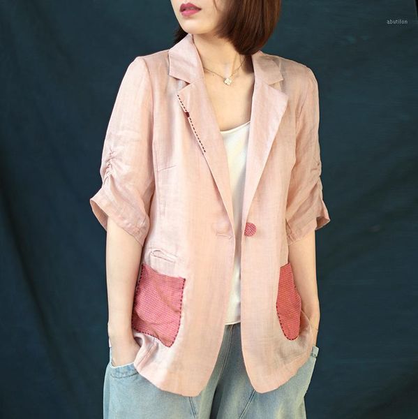 women's jackets loose coats women half sleeve spliced color patchwork pockets casual single button linen tees1, Black;brown
women's jackets loose coats women half sleeve spliced color patchwork pockets casual single button linen tees1, Black;brown