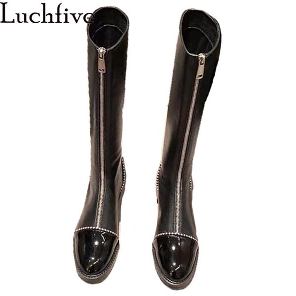 boots front zipper designer knight long woman autumn knee high fashion black brand leather for
boots front zipper designer knight long woman autumn knee high fashion black brand leather for