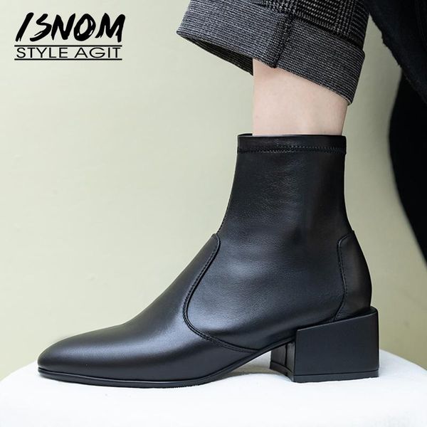 boots isnom genuine leather ankle sock women autumn high heels booties fashion elastic shoes female square toe ladies 2021, Black
boots isnom genuine leather ankle sock women autumn high heels booties fashion elastic shoes female square toe ladies 2021, Black