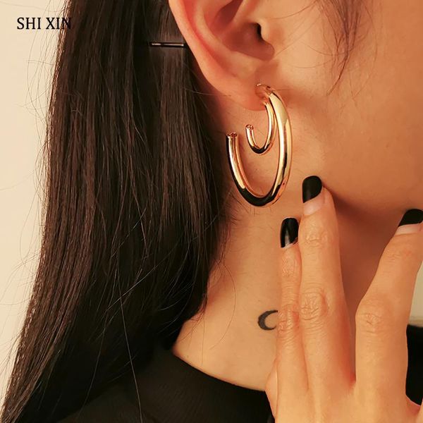 shixin double layer c shape earrings for women fashion simple open hoop earrings 2021 trendy korean round jewelry gifts, Golden;silver
shixin double layer c shape earrings for women fashion simple open hoop earrings 2021 trendy korean round jewelry gifts, Golden;silver
