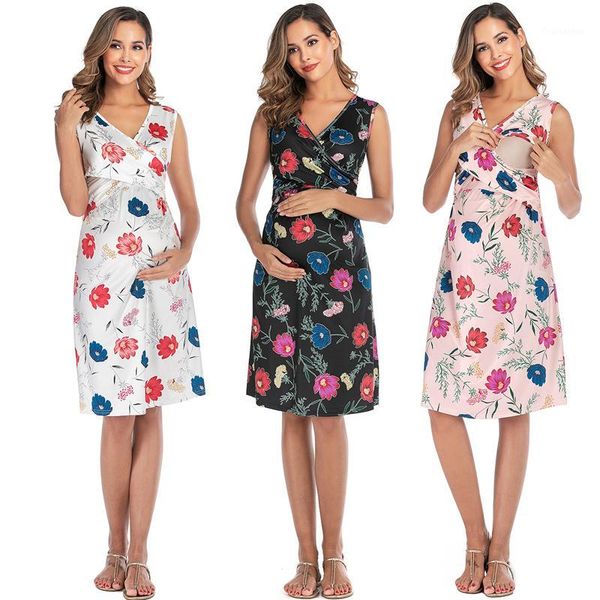 maternity nursing dress printed colorful flower cross v-neck sleeveless breastfeeding clothes for pregnancy women summer1, White
maternity nursing dress printed colorful flower cross v-neck sleeveless breastfeeding clothes for pregnancy women summer1, White